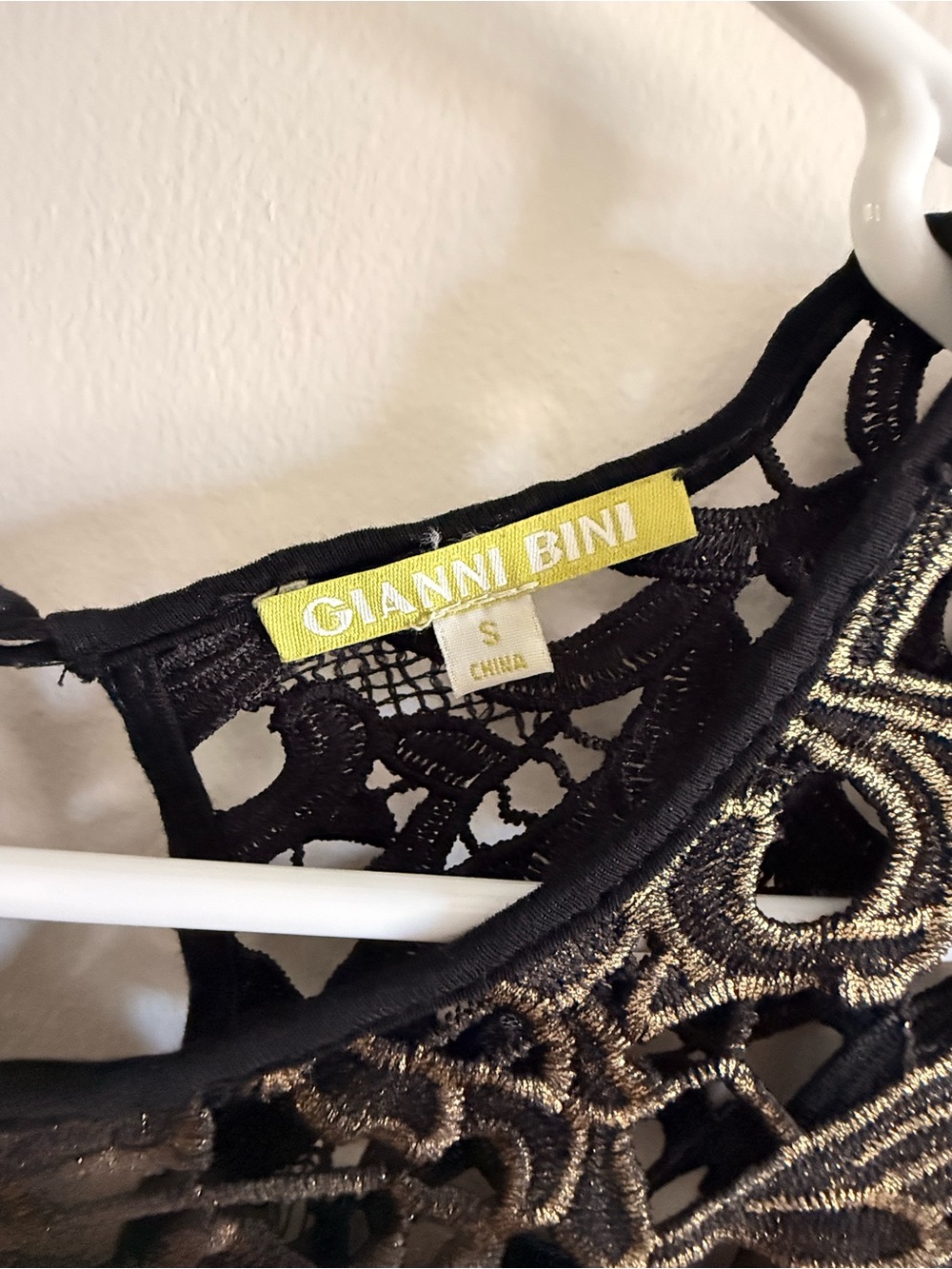 Gianni Bini Black and Gold Lace Sheath Dress - Picture 5 of 5
